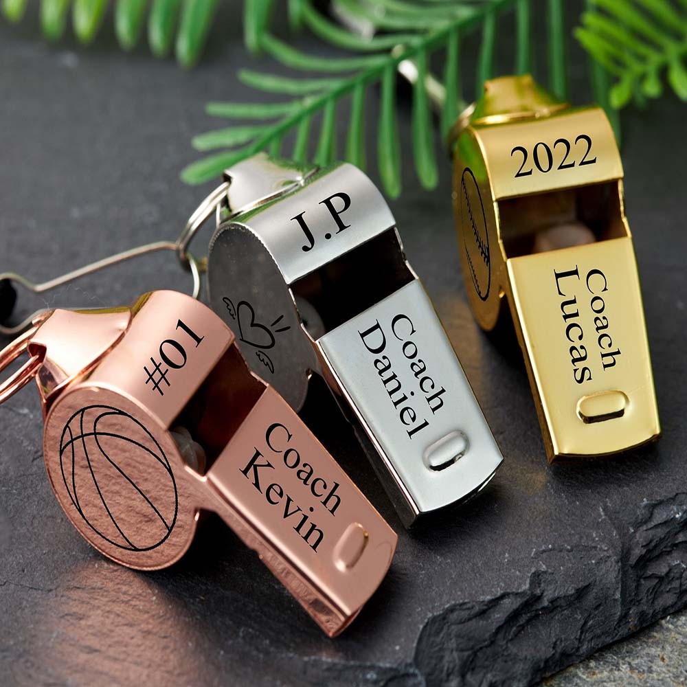 Personalized Whistle Necklace, Custom Coach Whistle Necklace, Engraved Stainless Steel, Outdoor Whistle, Personalized Teacher Gifts Coach Gifts, Sports Referee Gifts