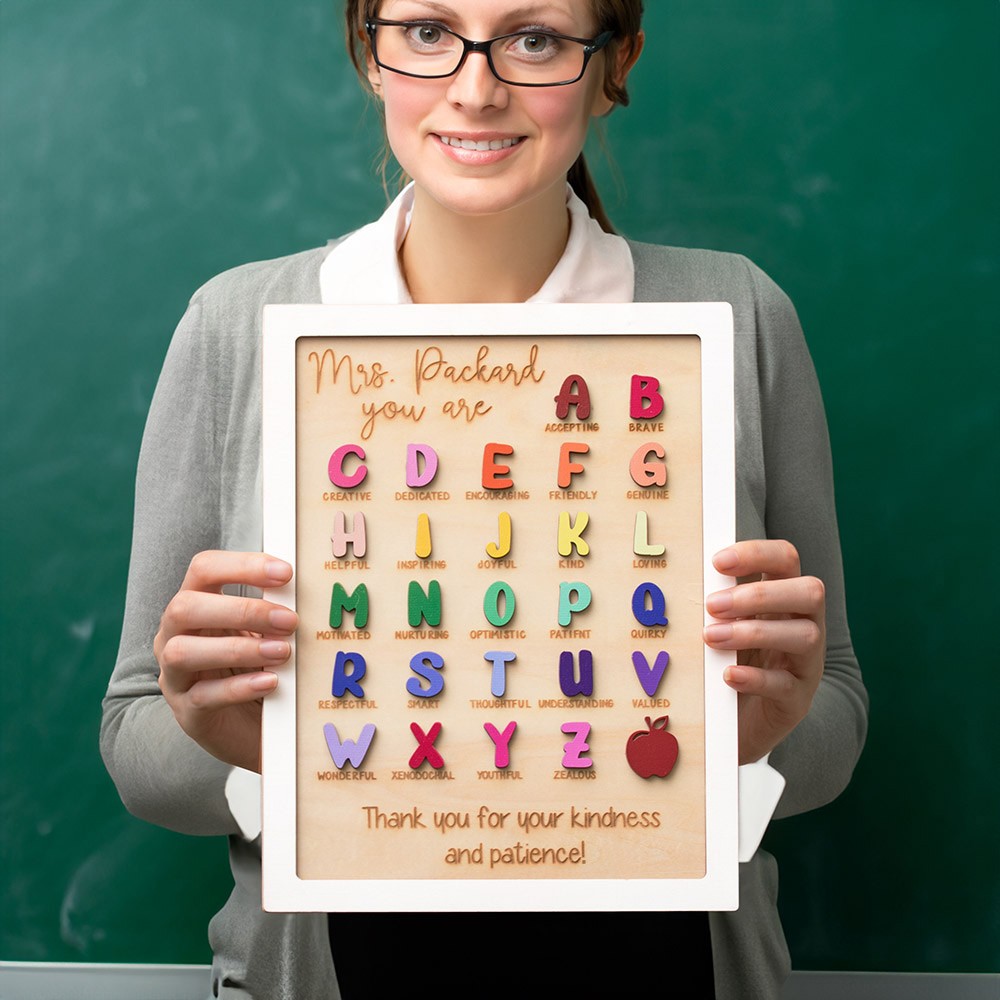 Personalized Alphabet Classroom Signs, Alphabet Ornament, Classroom Decor, Affirmation Signs, Class Teaching Aids, Teacher Appreciation Gifts