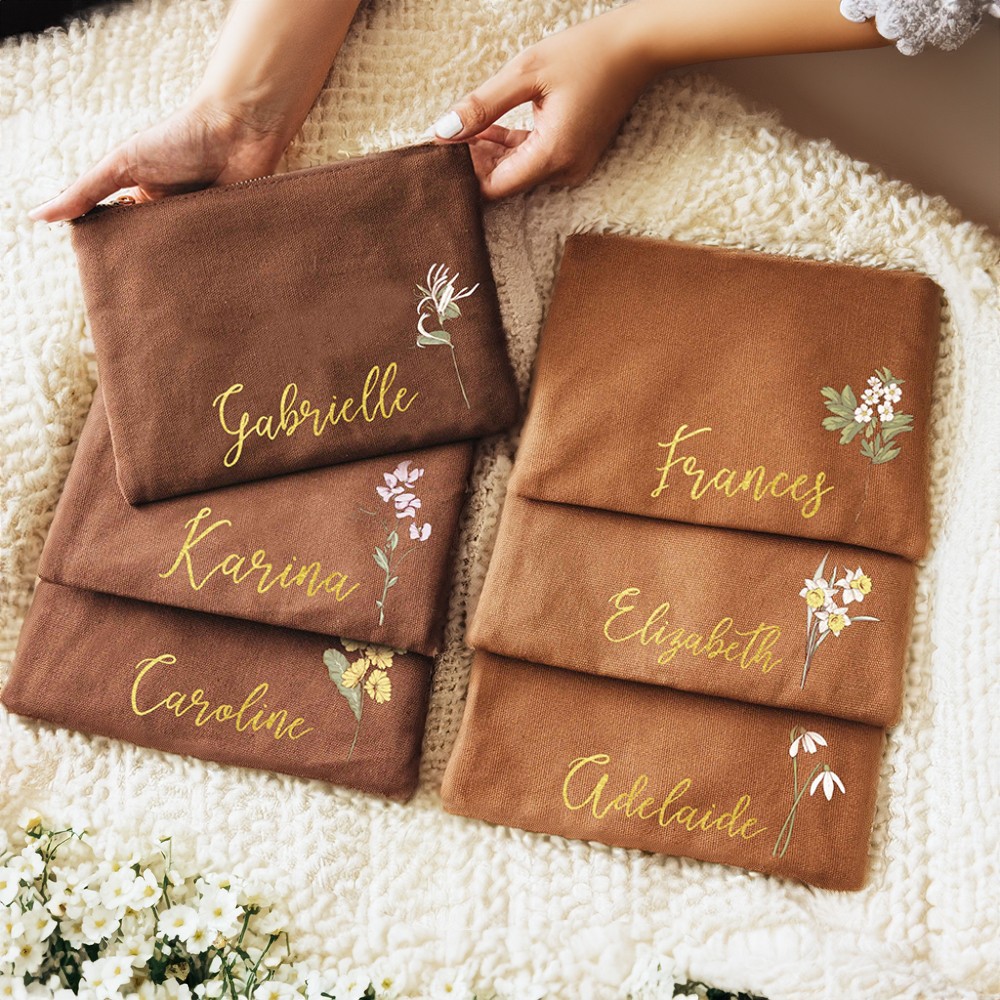 Trousse de maquillage fleur de naissance