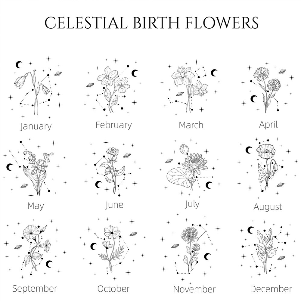Étui à bijoux de voyage personnalisé avec nom de naissance et fleur, boîte à bijoux personnalisée du zodiaque, accessoires de voyage, cadeaux de Noël/anniversaire pour demoiselle d'honneur/maman/épouse
