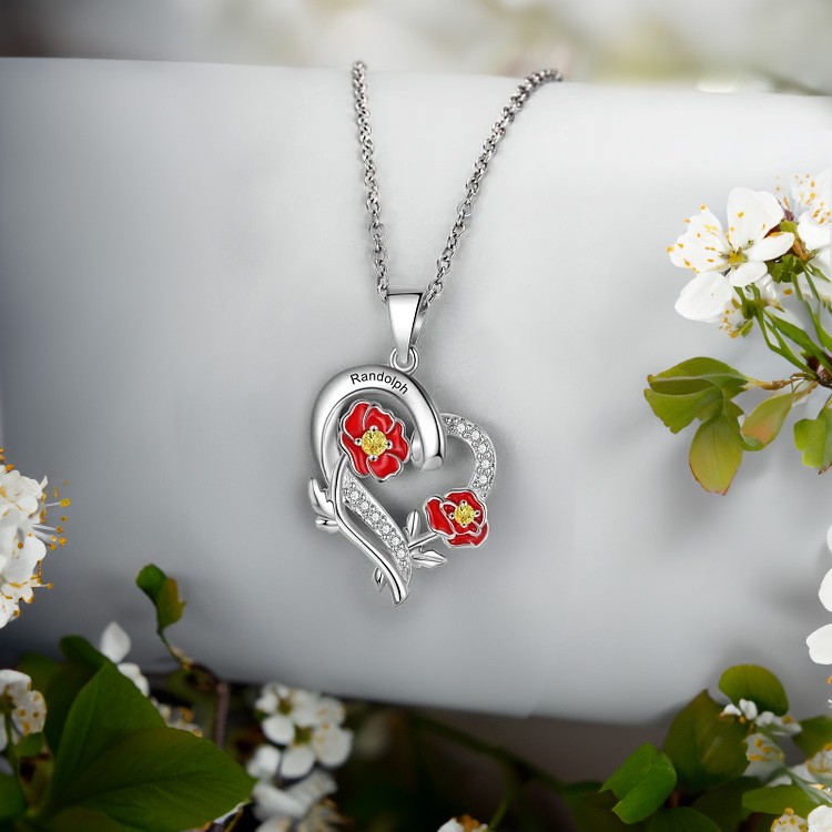 enamel flower necklace