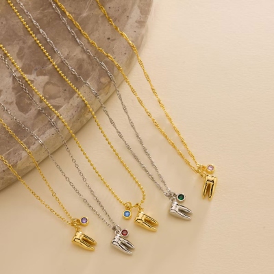 Gepersonaliseerde geboortesteen tandhanger ketting, sterling zilver 925 sierlijke ketting, afstudeer-/kerstcadeau voor tandartsen/mondhygiënisten/haar