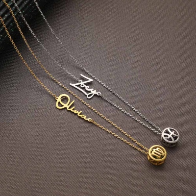 Collier personnalisé avec nom et pierre de naissance, en argent sterling 925, bijou astrologique fait main pour femme, cadeau d'anniversaire pour maman, fille ou meilleure amie