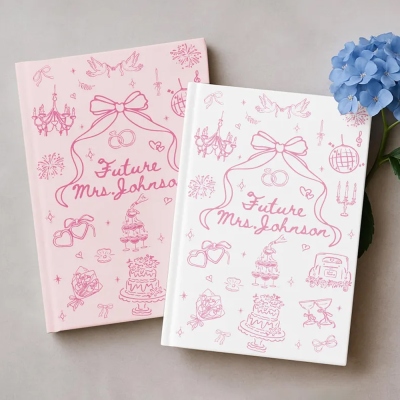 Personalized Future Mrs. Wedding Planner Journal with Name, Matte Hardcover Schedule Notebook, Wedding/Engagement Gift for Bride/Bride to Be/Wife