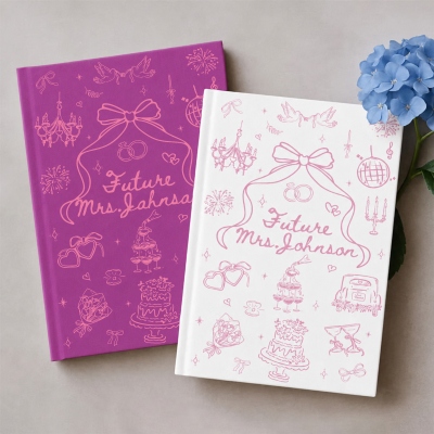 Personalized Future Mrs. Wedding Planner Journal with Name, Matte Hardcover Schedule Notebook, Wedding/Engagement Gift for Bride/Bride to Be/Wife