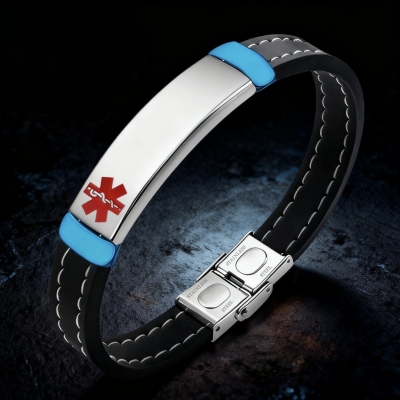 Personalized Luminous Medical Alert ID Bracelet with Text, Emergency Contact Wristband, Unisex Daily Jewelry, Birthday Gift for Men/Women/Family