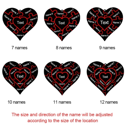 Personalized Heart Puzzle Necklace