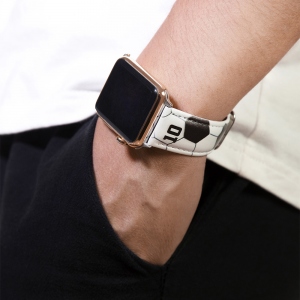 Personalisiertes Sportleder-Uhrenarmband für Apple Watch