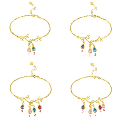 Custom Family Tree Birthstone Bracelet 