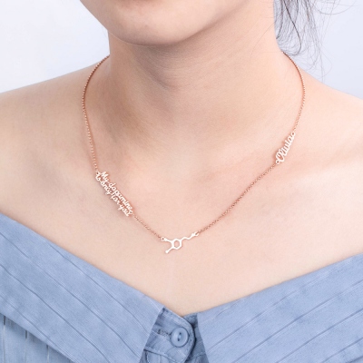 Personalized Dopamine Molecule Name Necklace