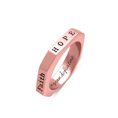 Personalized Octagon Ring