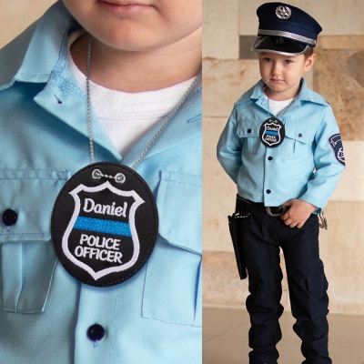 Personalized Name Junior Police Officer Badge for Children