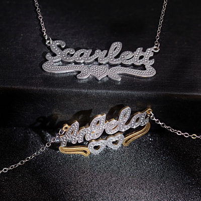 Personalized Name Necklace with Lace