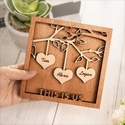 Personalized Name Heart Family Tree Home Decor