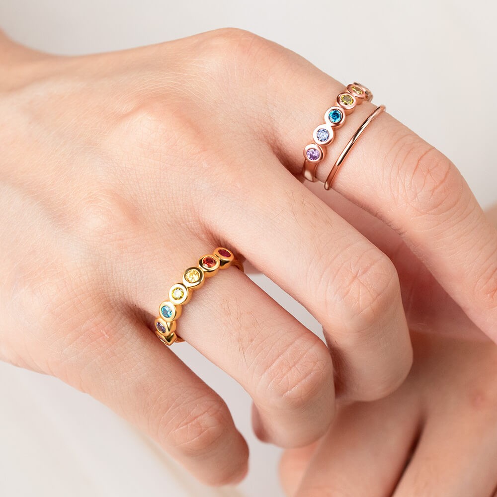 Multistone Rainbow Ring