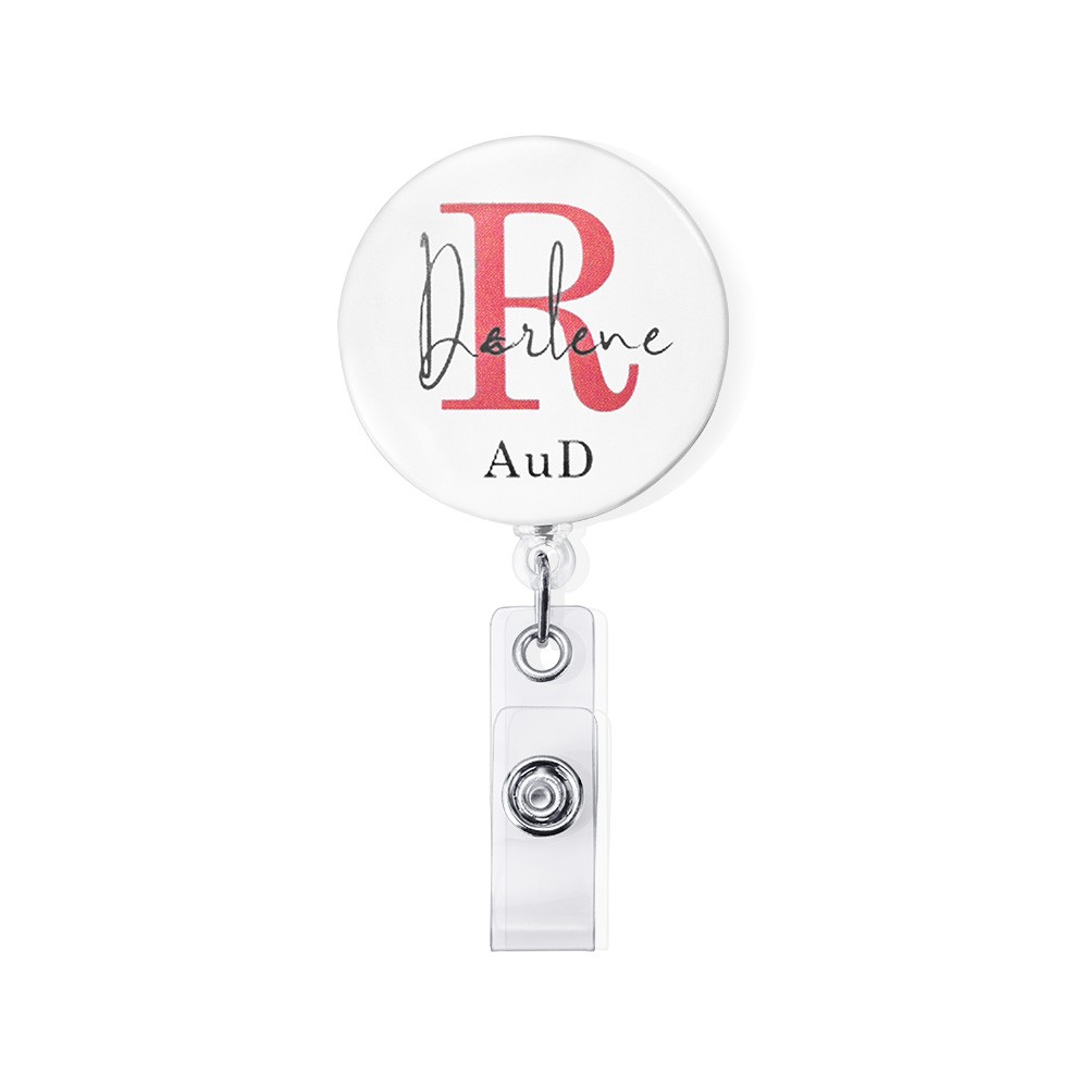 badge reel monogram