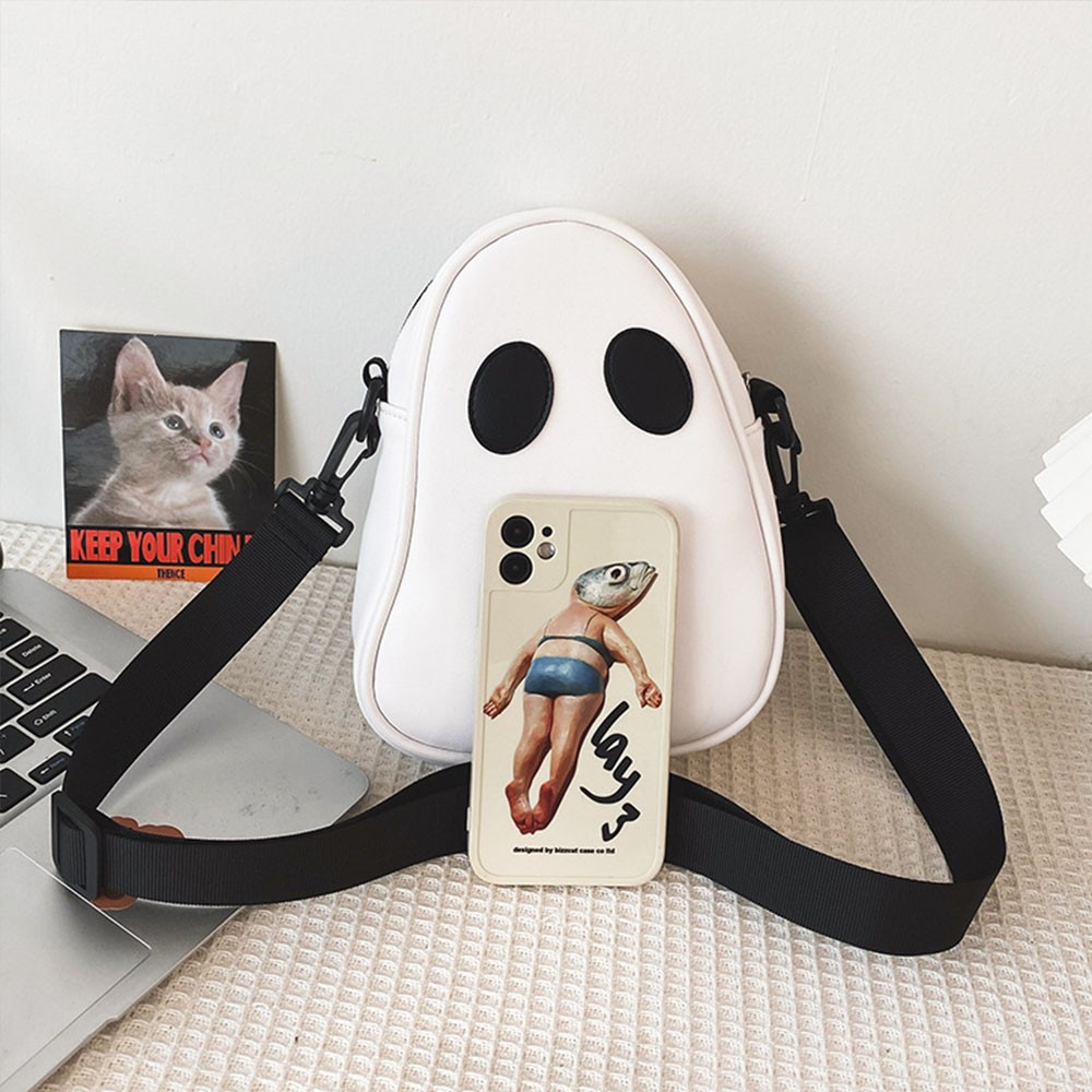 Sac à main fantôme d'Halloween, sac à bandoulière en similicuir PU sac à bandoulière mignon, cadeau de fantaisie de saison fantasmagorique pour femme fille