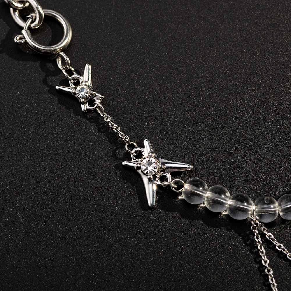 Gothic Style Choker, Multi-layer Streetwear Punk Necklace, Dark Style Lollita Choker, Silver Crystal Punk Jewelry for Women Teen Girls