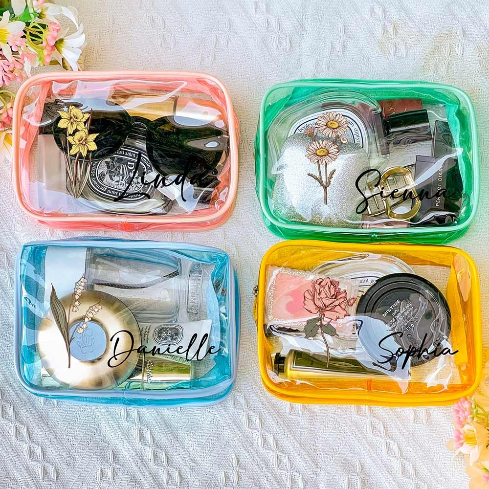 Trousse de maquillage transparente