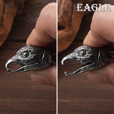 Gioielli norvegesi vichinghi personalizzati, bracciale testa di drago aquila lupo in acciaio inossidabile, gioielli moto bracciale punk, regalo per uomo/padre