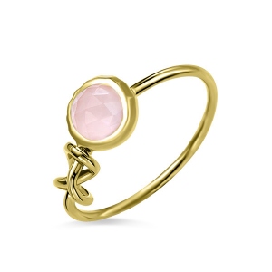 Custom Infinity Knot Ring With Birthstone In Gold