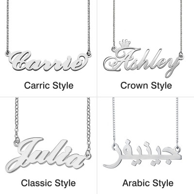 Personligt och snyggt namnhalsband i silver
