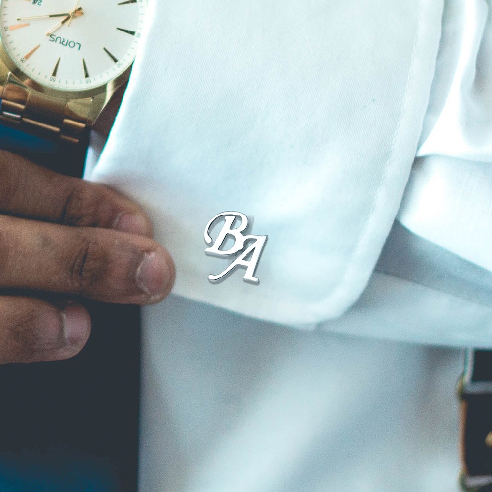 (2er-Set) Personalisierte Manschettenknöpfe mit Monogramm und Anfangsbuchstaben, Geburtstagsgeschenk zum Vatertag und Weihnachten für Männer