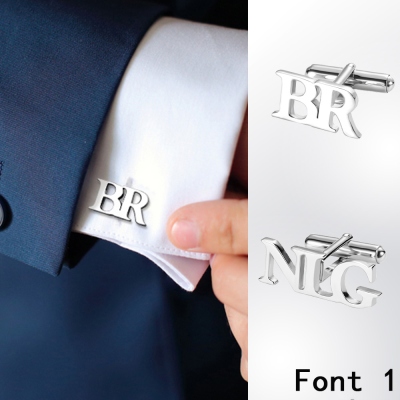 Personalisierte Manschettenknöpfe mit Buchstabennamen für den Vater