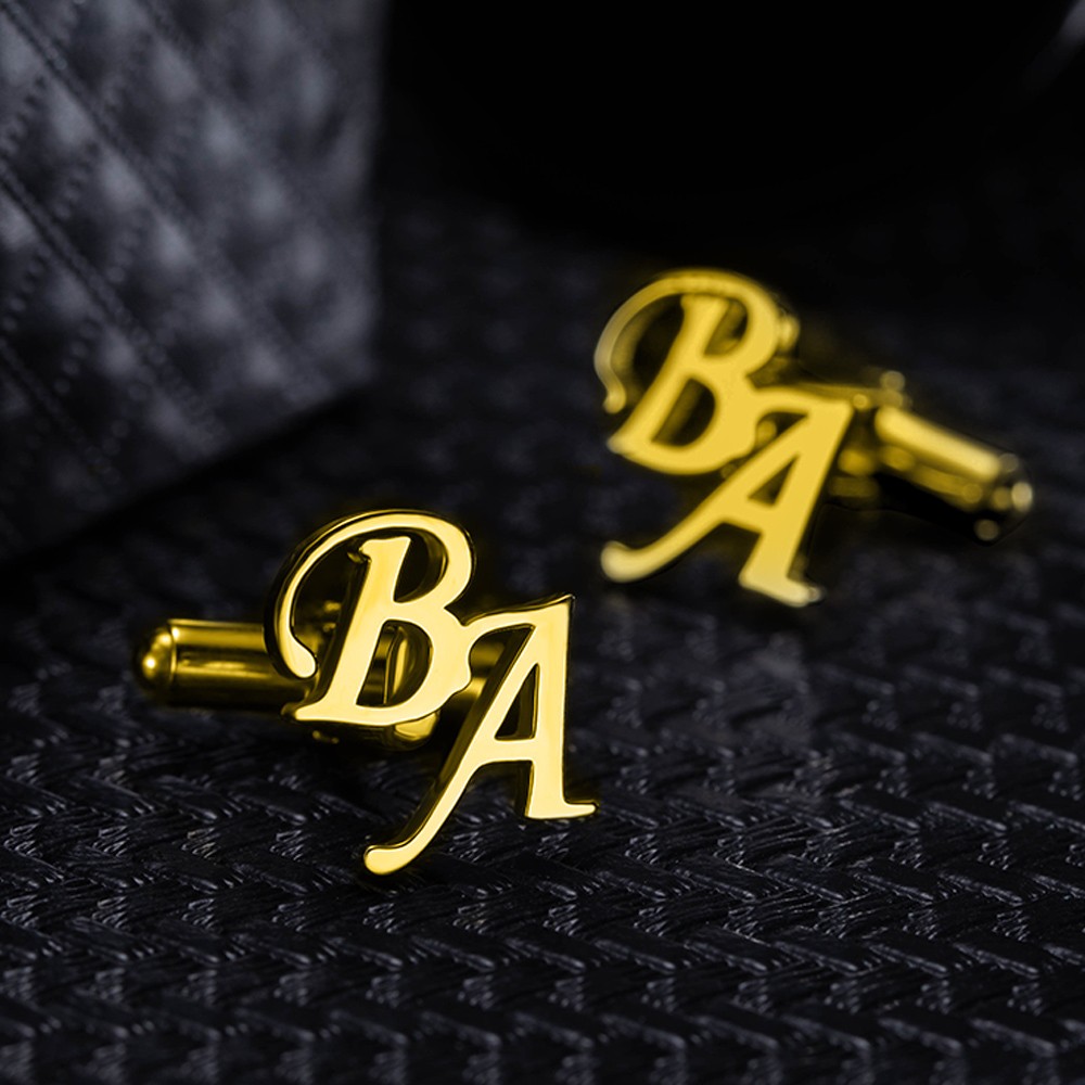 (2er-Set) Personalisierte Manschettenknöpfe mit Monogramm und Anfangsbuchstaben, Geburtstagsgeschenk zum Vatertag und Weihnachten für Männer