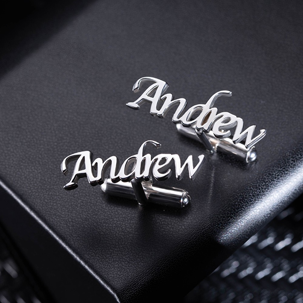 (2er-Set) Personalisierte Manschettenknöpfe mit Monogramm und Anfangsbuchstaben, Geburtstagsgeschenk zum Vatertag und Weihnachten für Männer