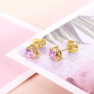 Heart Birthstone Earrings