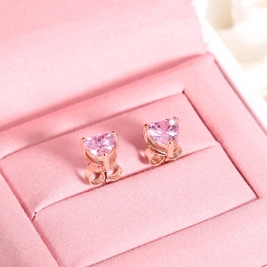 Heart Birthstone Earrings