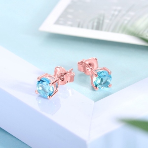 Round Birthstone Earrings