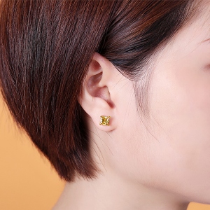 Square Birthstone Earrings