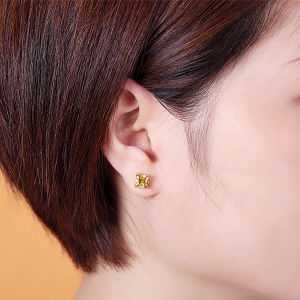 Square Birthstone Earrings