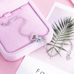 double heart bracelet