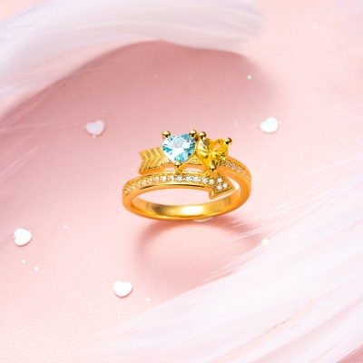 Bague Coeur Flèche d'Amour personnalisé