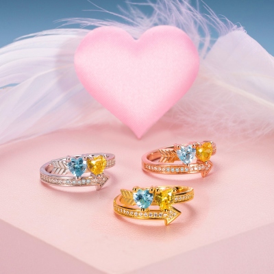 Bague Coeur Flèche d'Amour personnalisé