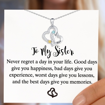 Personalized Dual Hearts Named Sterling Silver Necklace
