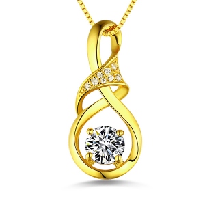 Customized Infinity Birthstone Necklace In Gold