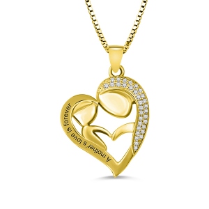 Personalized Mom And Daughter Necklace In Gold