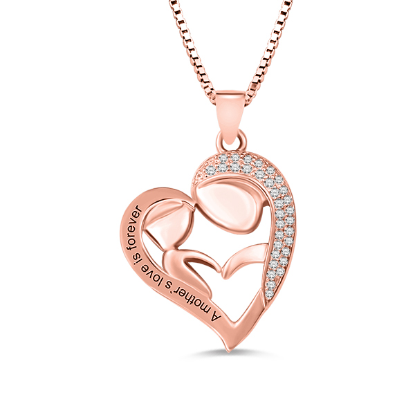 Personalized Mom And Daughter Necklace In Rose Gold