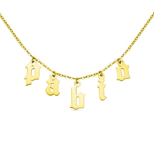 Personalized Letter Choker  Necklace Sterling Silver in Gold