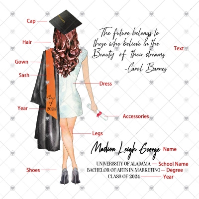 Personalized Graduation Keepsake Print Gift for Her