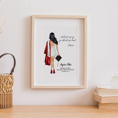 Personalized Graduation Keepsake Print Gift for Her