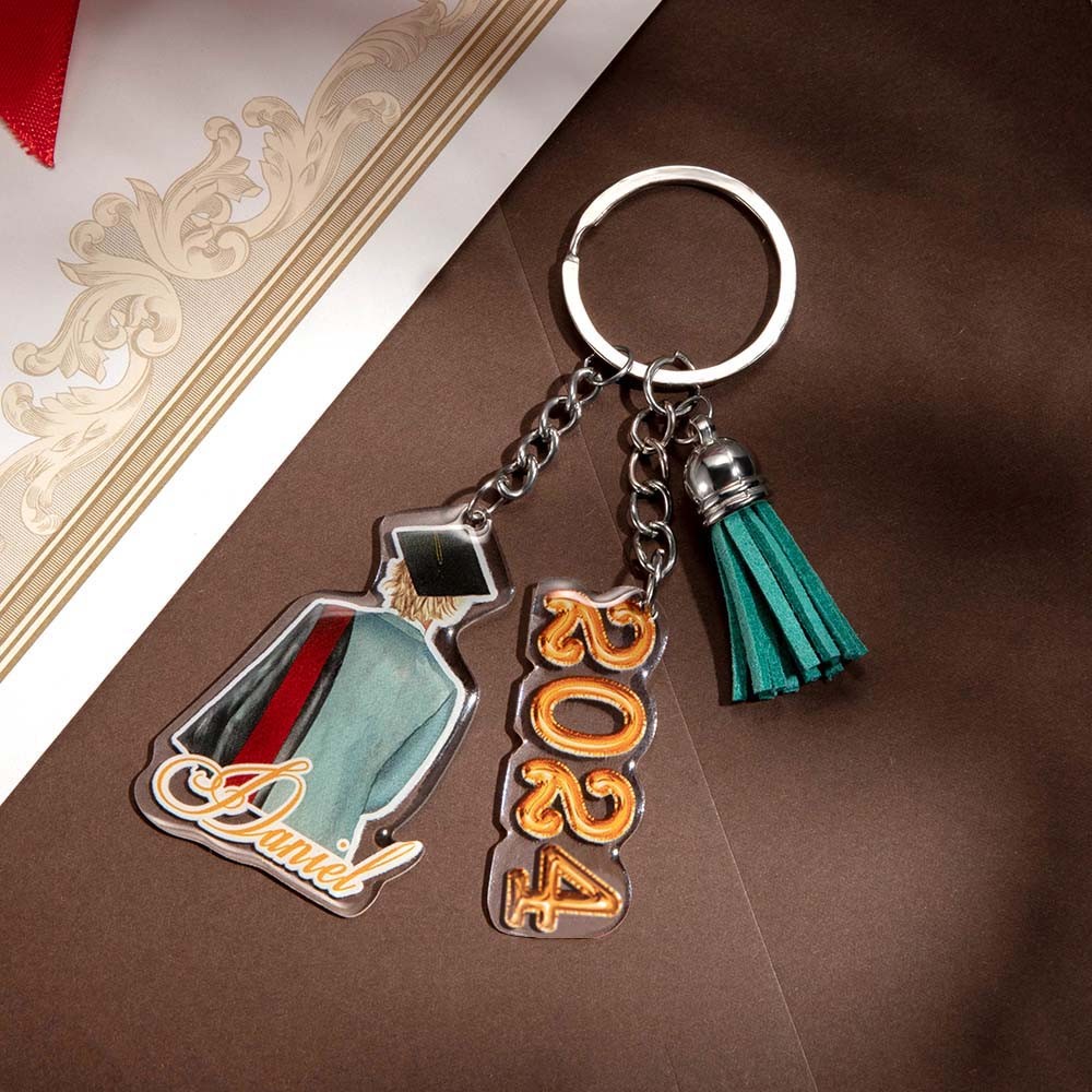 Custom Graduation Keepsake Print Keychain