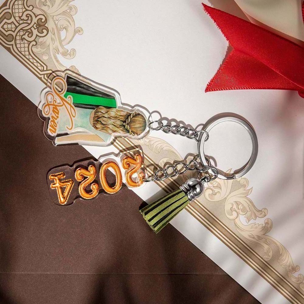 Custom Graduation Keepsake Print Keychain