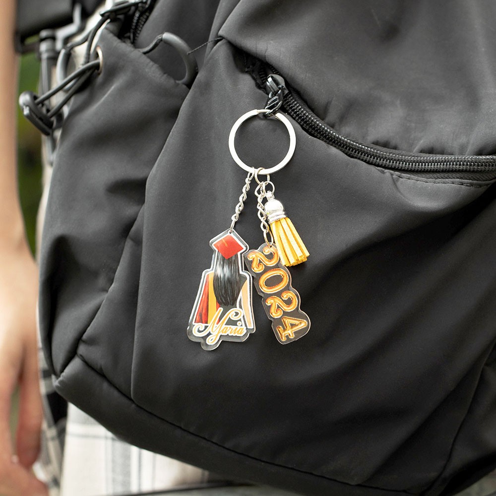 Custom Graduation Keepsake Print Keychain