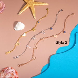 Personalized Bar Anklet Initial Anklet Heart Anklet