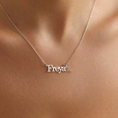 Personalized Birth Month Bird Silhouette Name Necklace, Elegant Sterling Silver 925 Pendant, Sentimental Keepsake Jewelry, Birthday Gift for Mom/Her